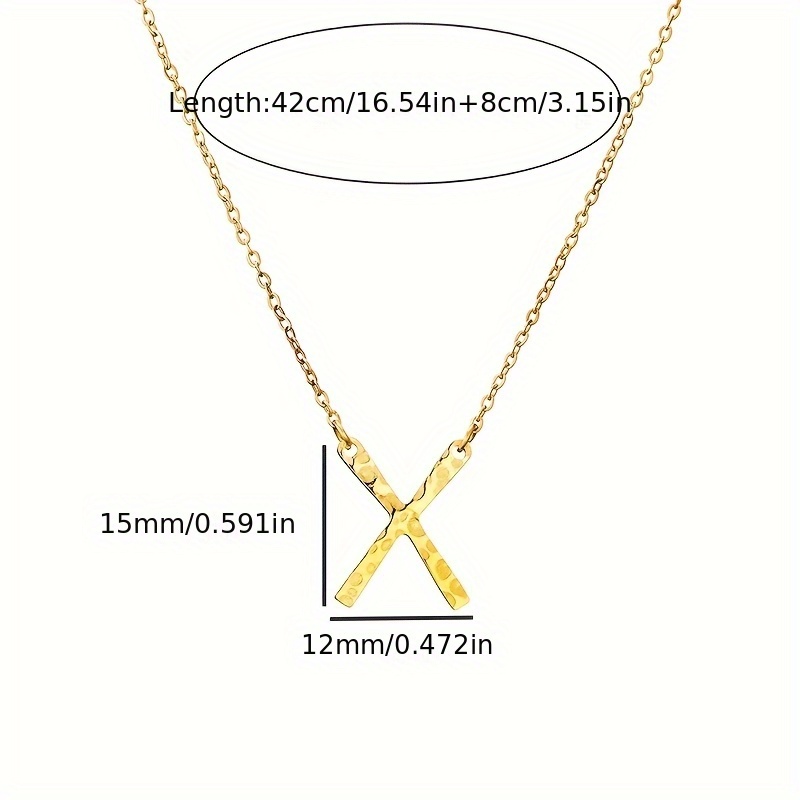 Women's Stainless Steel X Pendant Necklace